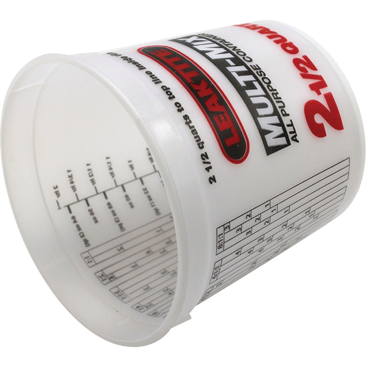 Leaktite 2.5 Qt. Semi-Transparent Multi-Mix All Purpose Mixing And Storage Container Image 3