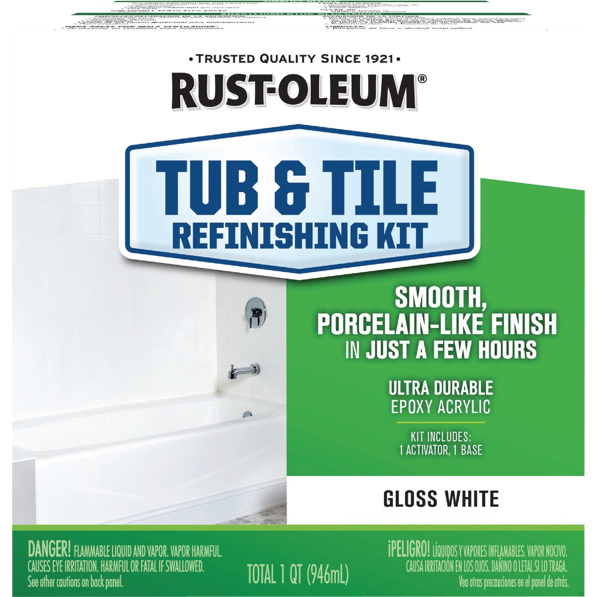 Rust-Oleum 1 Qt. Tub & Tile Gloss White Refinishing Kit Image 6