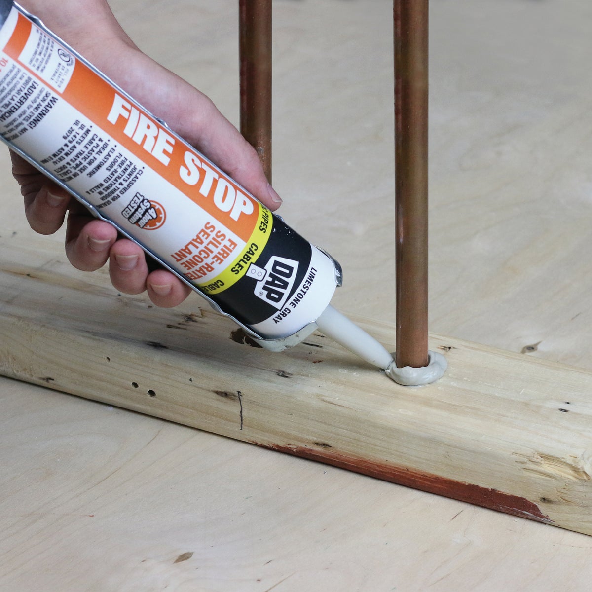 DAP 10.1 Oz. Fire Stop Fire-Rated Sealant, Limestone Gray Image 3
