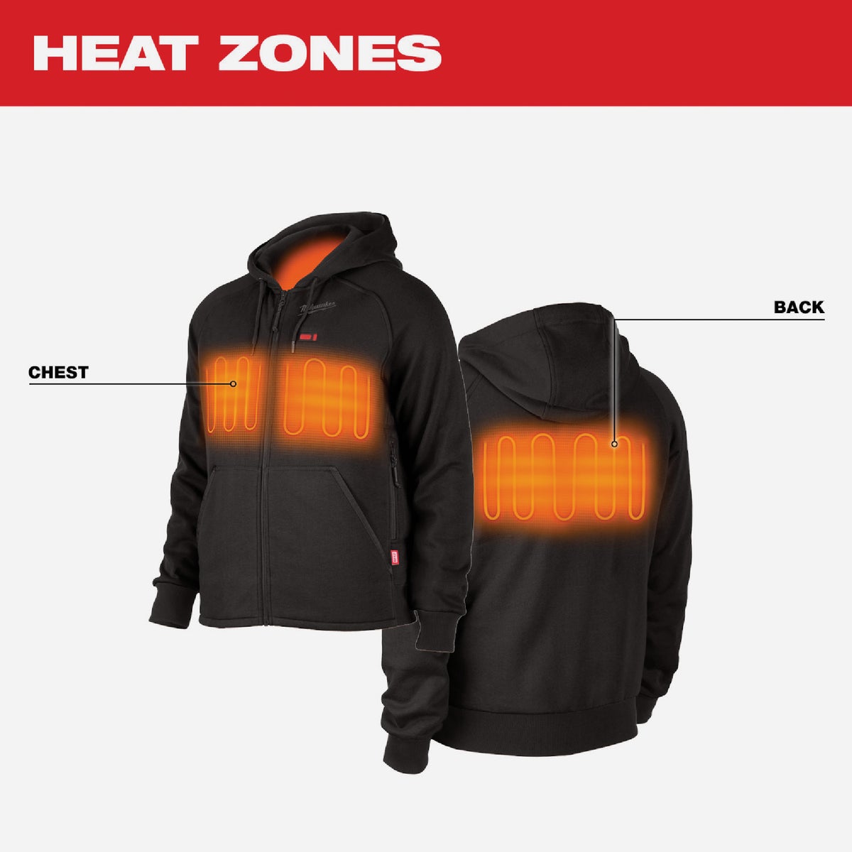 Milwaukee M12 Men's Black Cordless Heated Hoodie Kit, XL Image 3