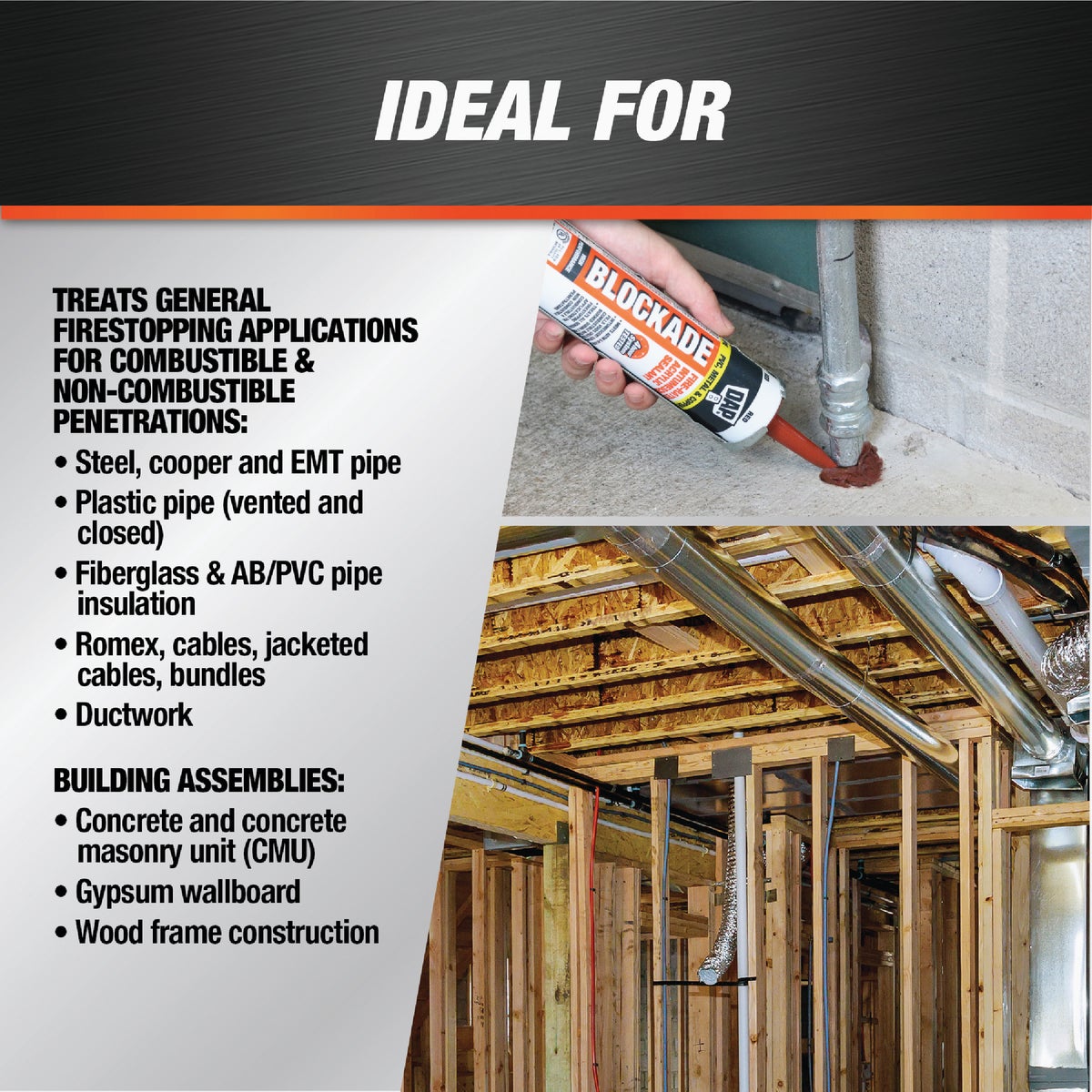 Dap Blockade 10.1 Oz. Fire-Rated Intumescent Sealant, Red Image 4