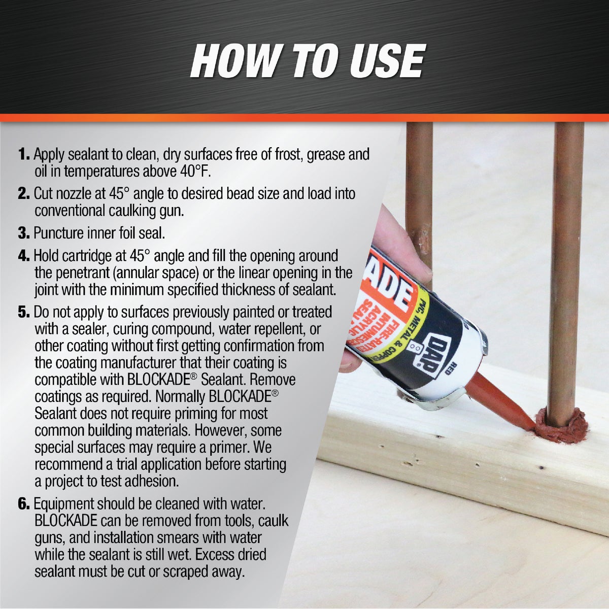 Dap Blockade 10.1 Oz. Fire-Rated Intumescent Sealant, Red Image 3