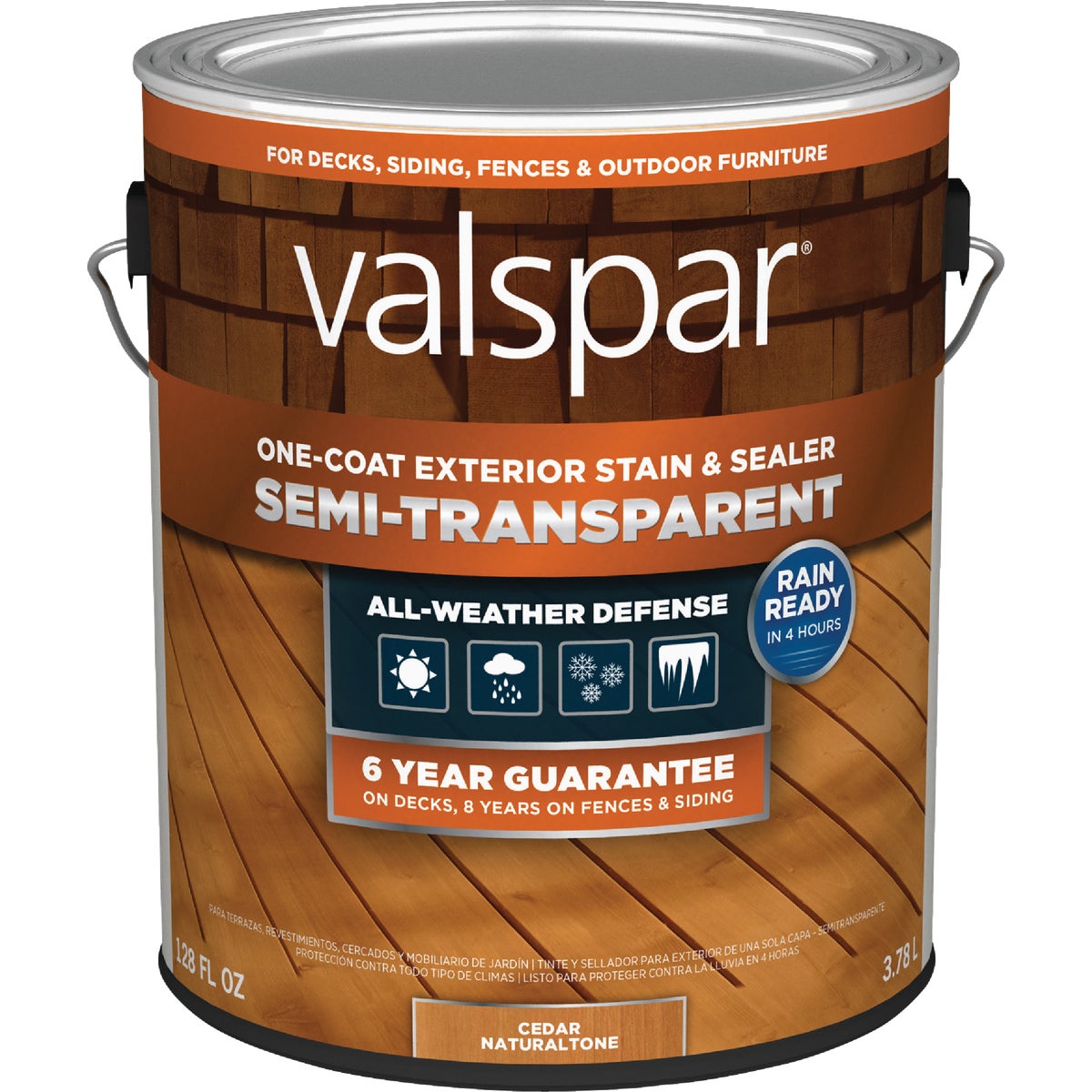 Valspar Semi Transparent Deck Stain, Cedar Natural Tone, 1 Gal. Image 5