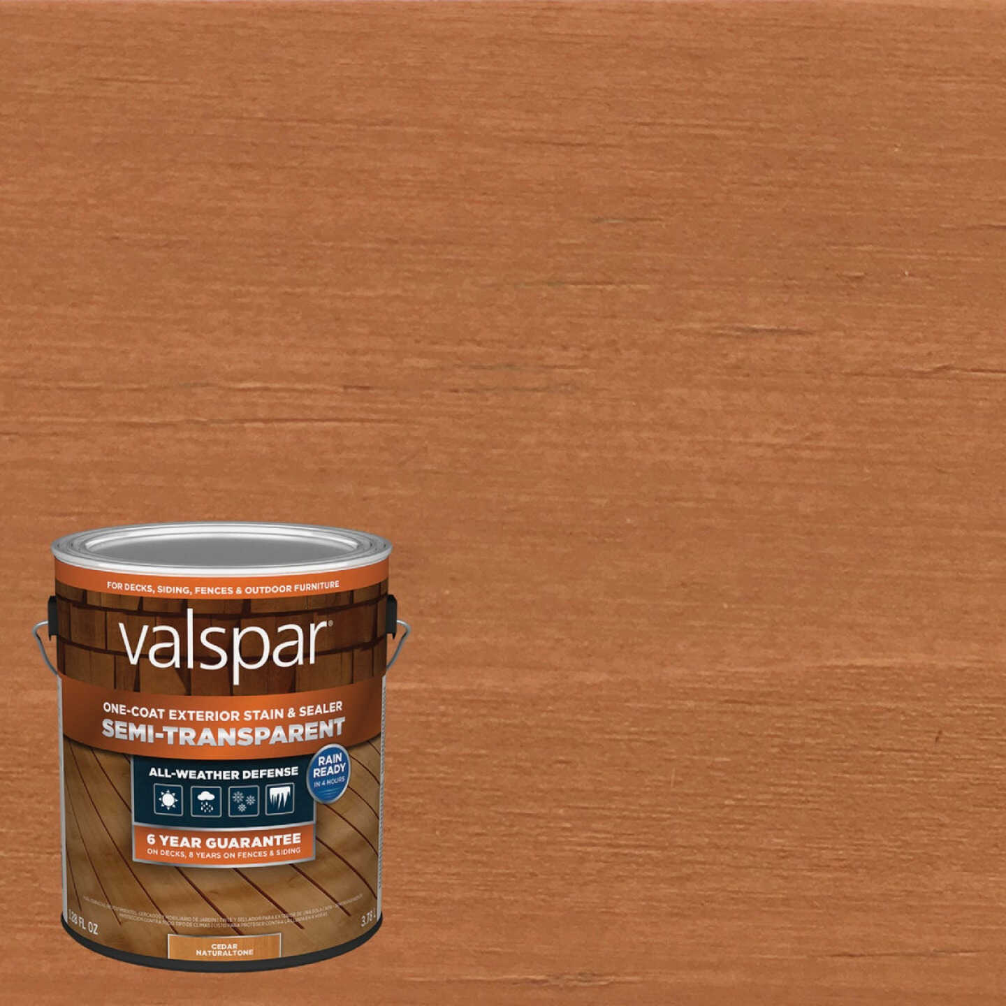 Valspar Semi Transparent Deck Stain, Cedar Natural Tone, 1 Gal. Image 12