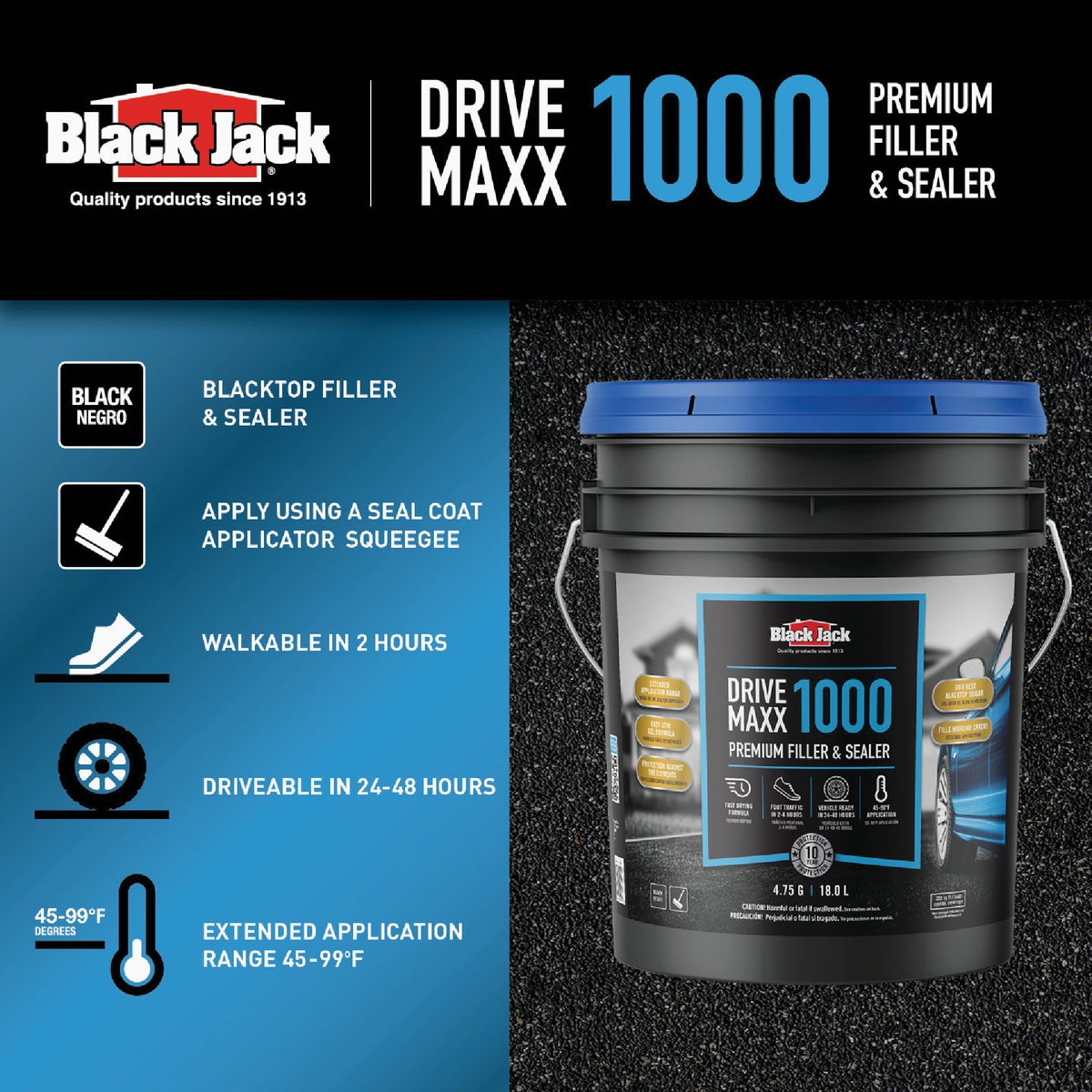 Black Jack Drive-Maxx 1000 5 Gal. 10 Yr. Fast Dry Filler and Sealer Image 3
