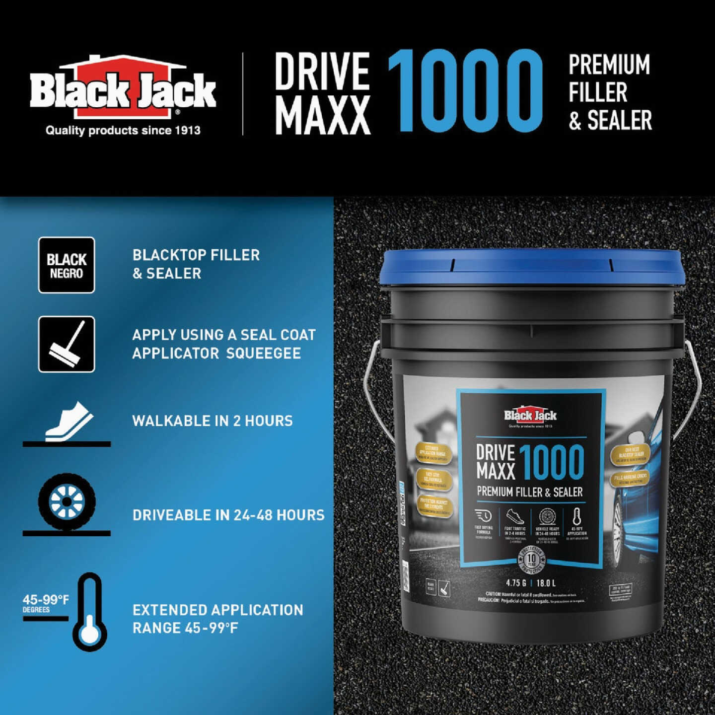 Black Jack Drive-Maxx 1000 5 Gal. 10 Yr. Fast Dry Filler and Sealer Image 3