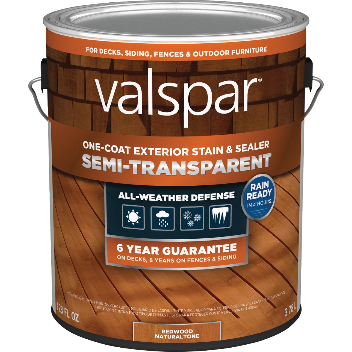 Valspar Semi Transparent Deck Stain, Redwood, 1 Gal. Image 5
