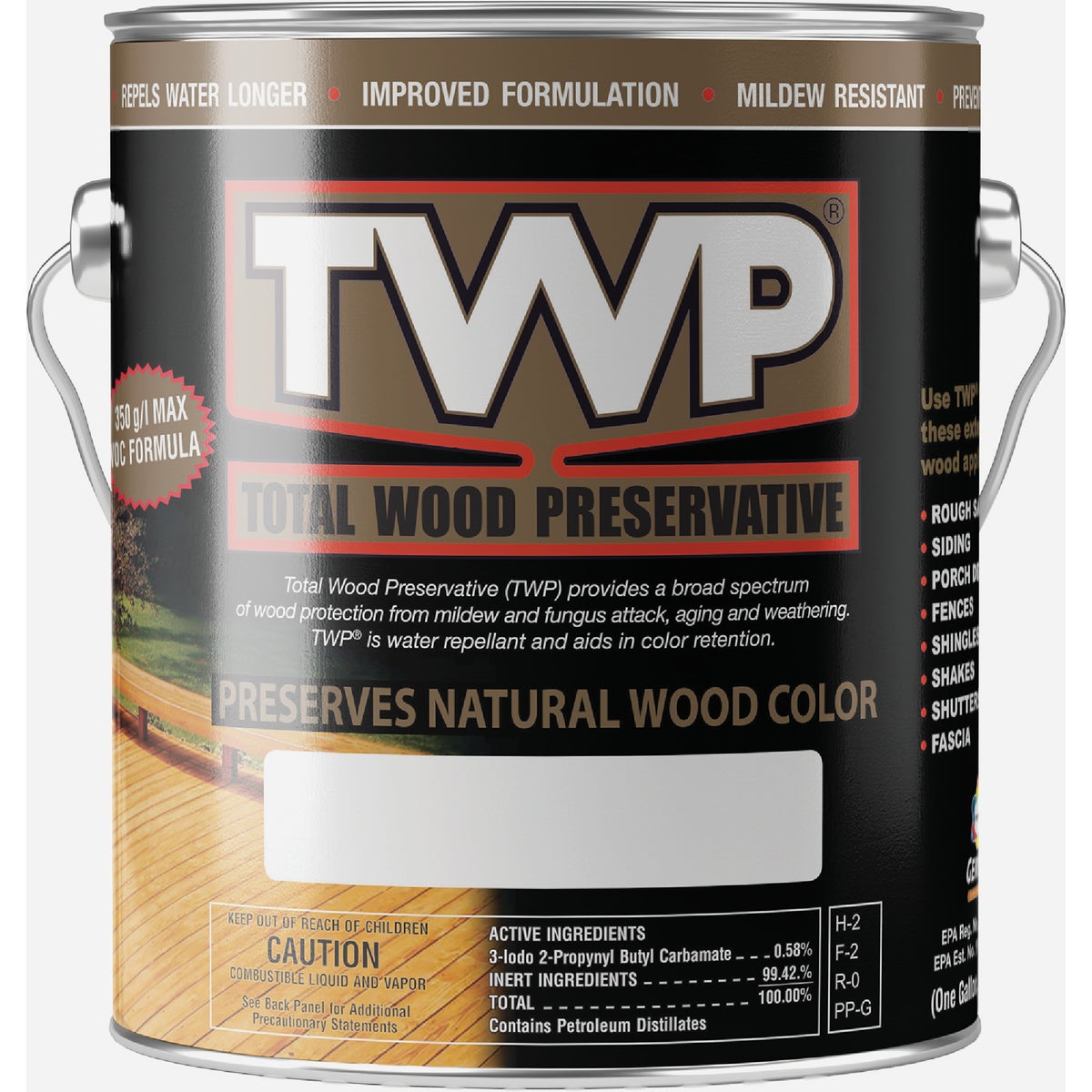 TWP 1500 Series Low VOC Wood Preservative Deck Stain, Rustic, 1 Gal. Image 1