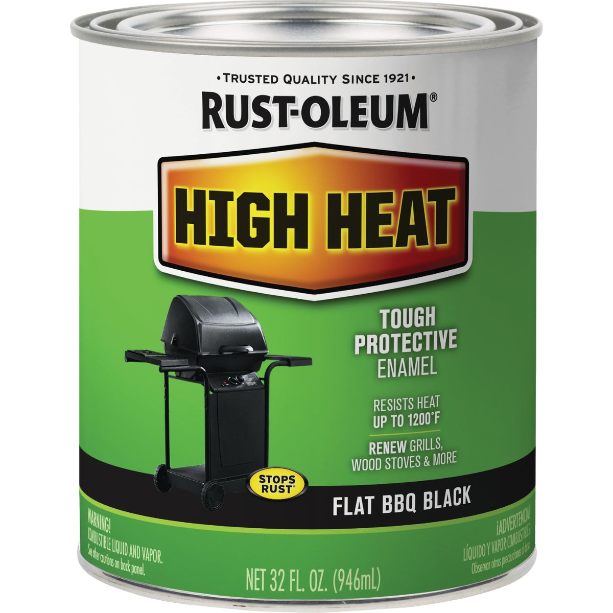 Rust-Oleum Flat High Heat Enamel, BBQ Black, 1 Qt. Image 7