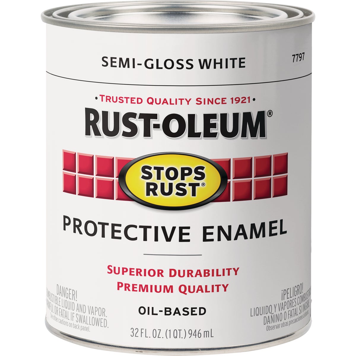 Rust-Oleum Stops Rust Oil Based Semi-Gloss Protective Rust Control Enamel, White, 1 Qt. Image 7