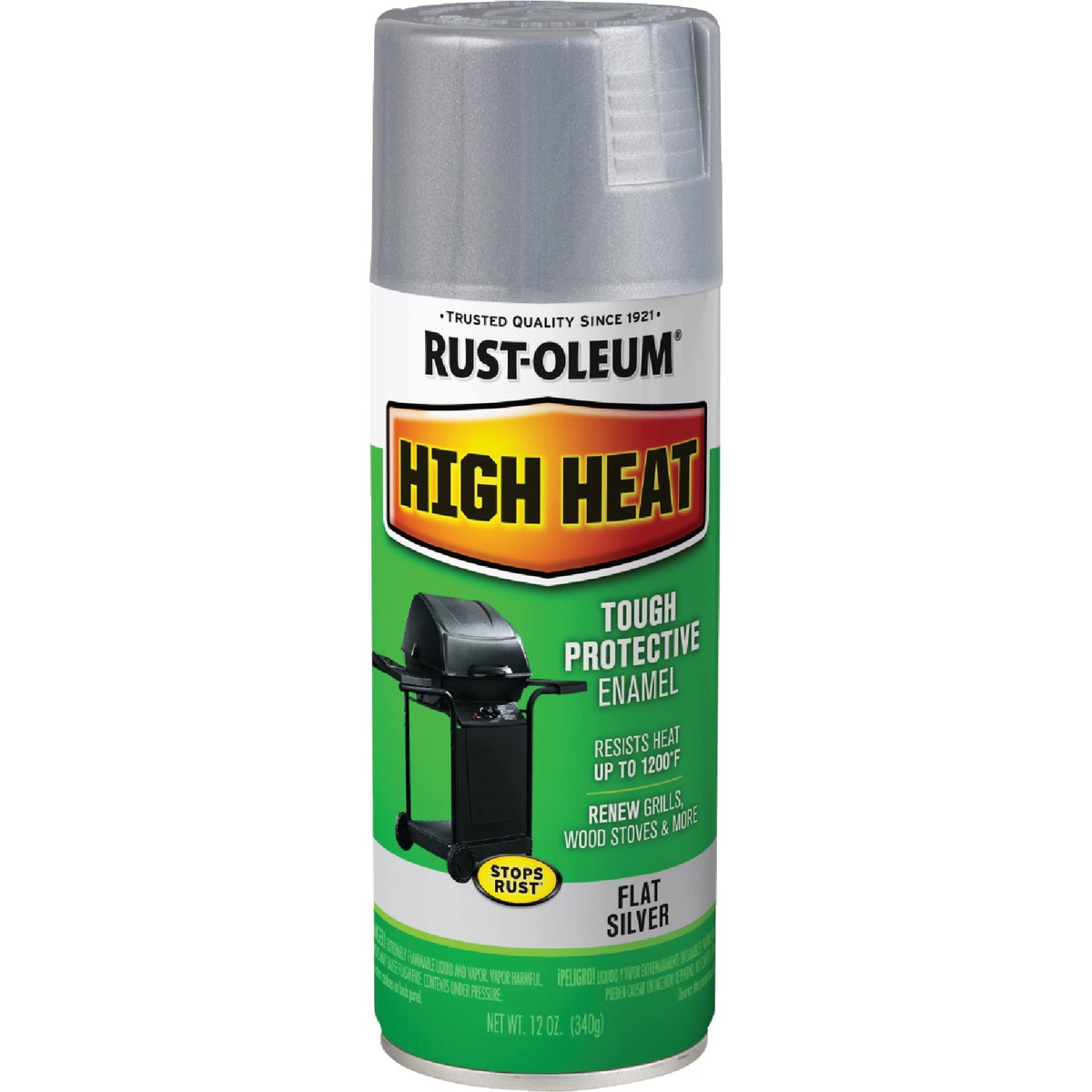 Rust-Oleum Silver Flat 12 Oz. High Heat Spray Paint Image 7