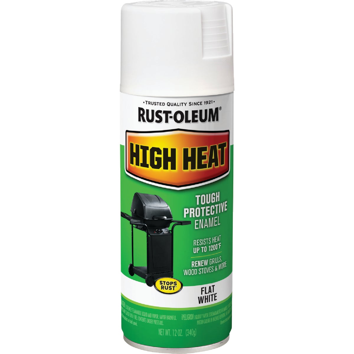 Rust-Oleum White Flat 12 Oz. High Heat Spray Paint Image 7