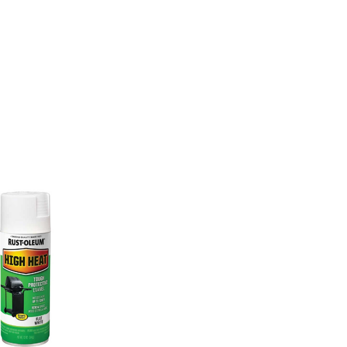 Rust-Oleum White Flat 12 Oz. High Heat Spray Paint Image 1