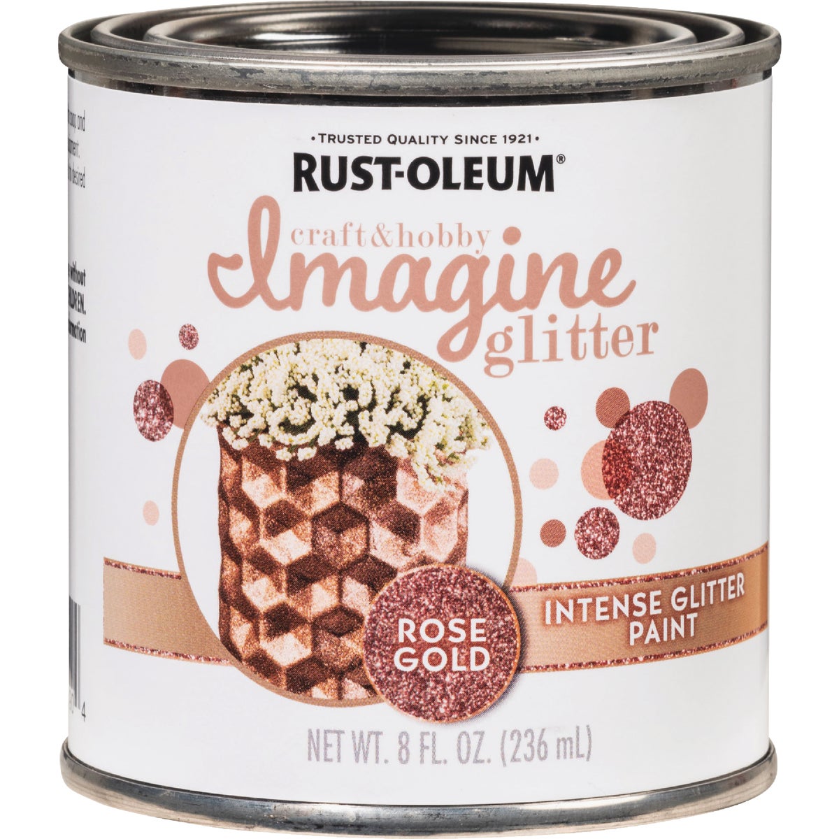 Rust-Oleum Imagine Craft & Hobby 8 Oz. Intense Rose Gold Glitter Paint Image 3