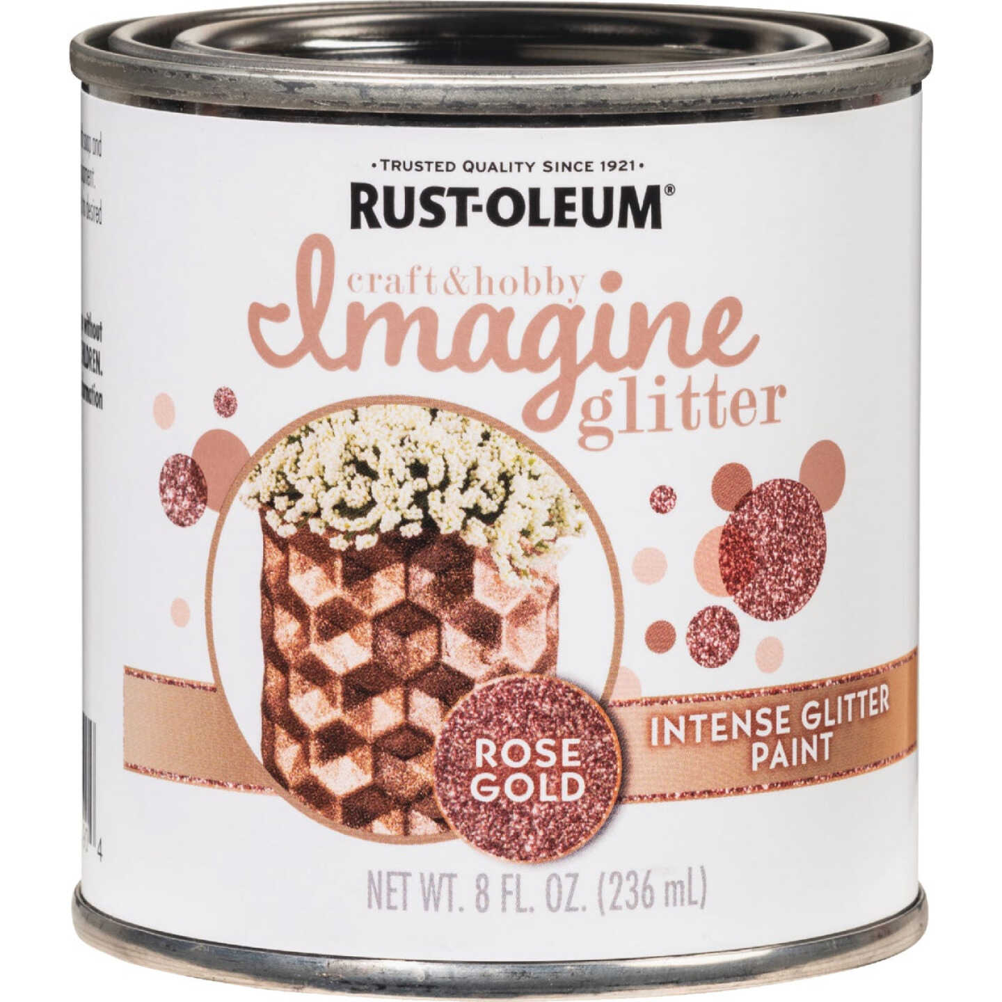 Rust-Oleum Imagine Craft & Hobby 8 Oz. Intense Rose Gold Glitter Paint Image 3