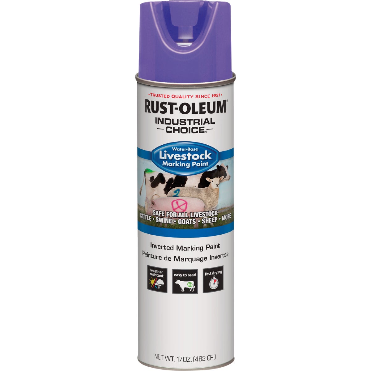 Rust-Oleum Industrial Choice 17 Oz. Fluorescent Purple Livestock Marking Paint