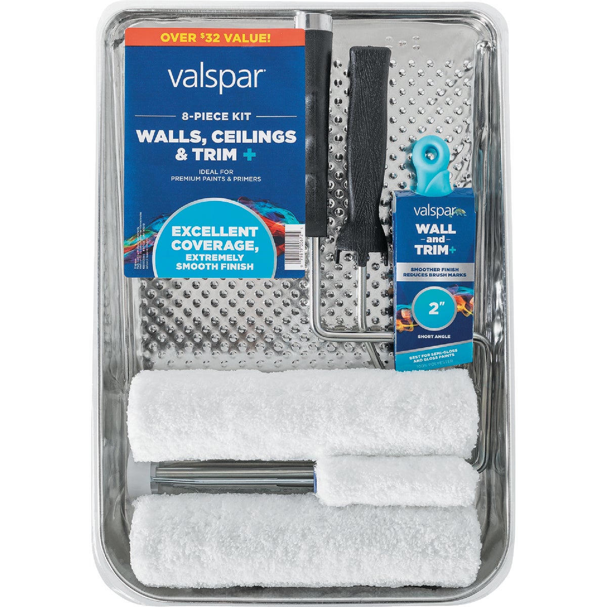 Valspar Walls, Ceilings and Trim+ Microfiber Paint Roller Kit (8-Piece)