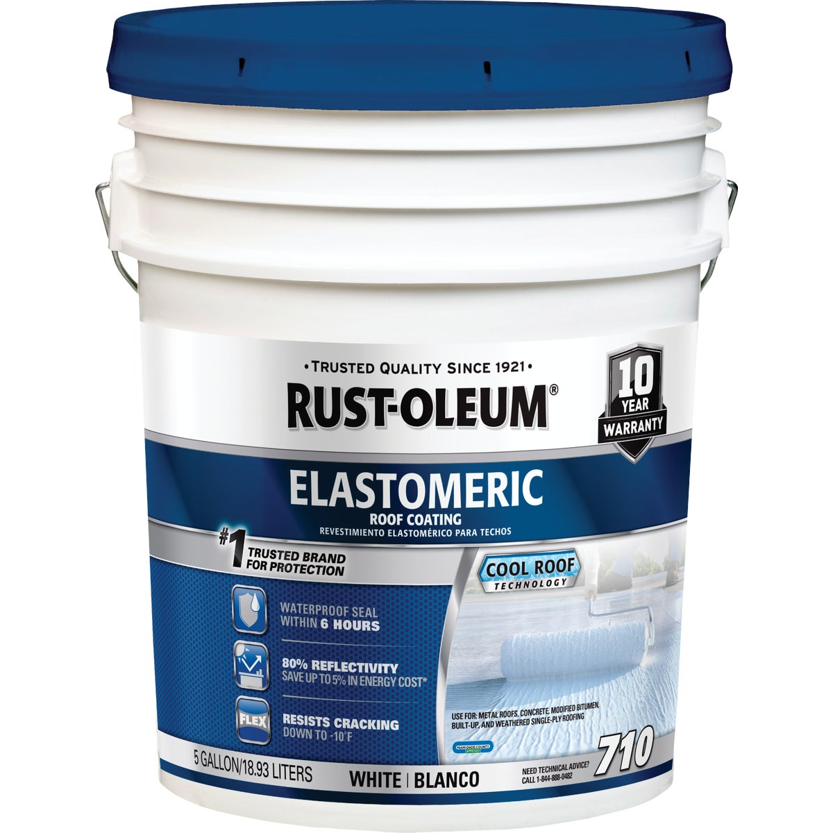 Rust-Oleum 710 5 Gal. 10-Year White Elastomeric Roof Coating Image 3