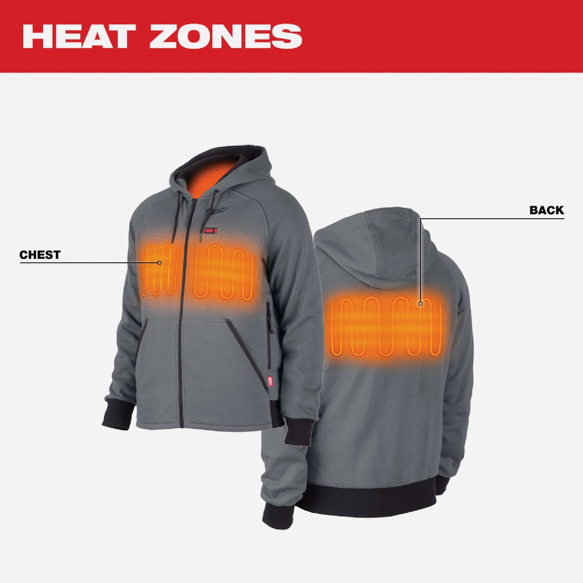 Milwaukee M12 Men's Gray Cordless Heated Hoodie Kit, L Image 3