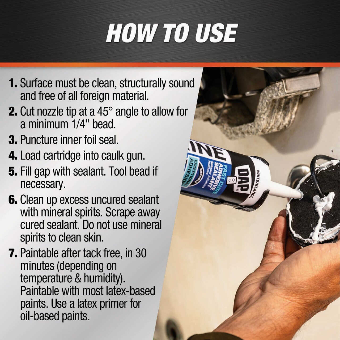 DAP 10.1 Oz. White Fast Cure Marine Adhesive Sealant Image 5