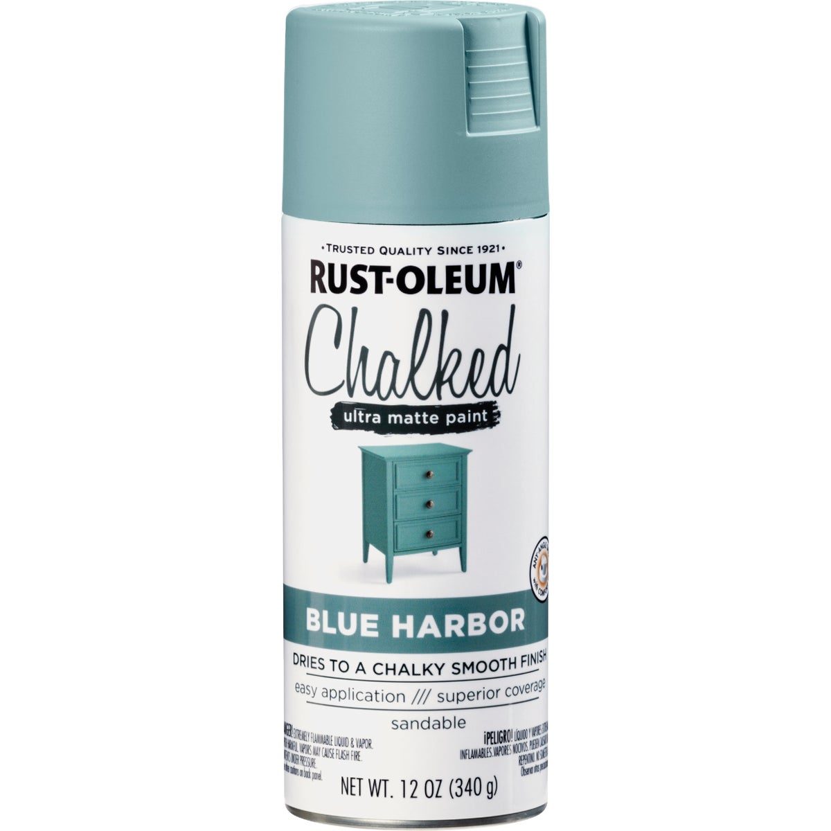 Rust-Oleum Chalked 12 Oz. Ultra Matte Spray Paint, Blue Harbor Image 8