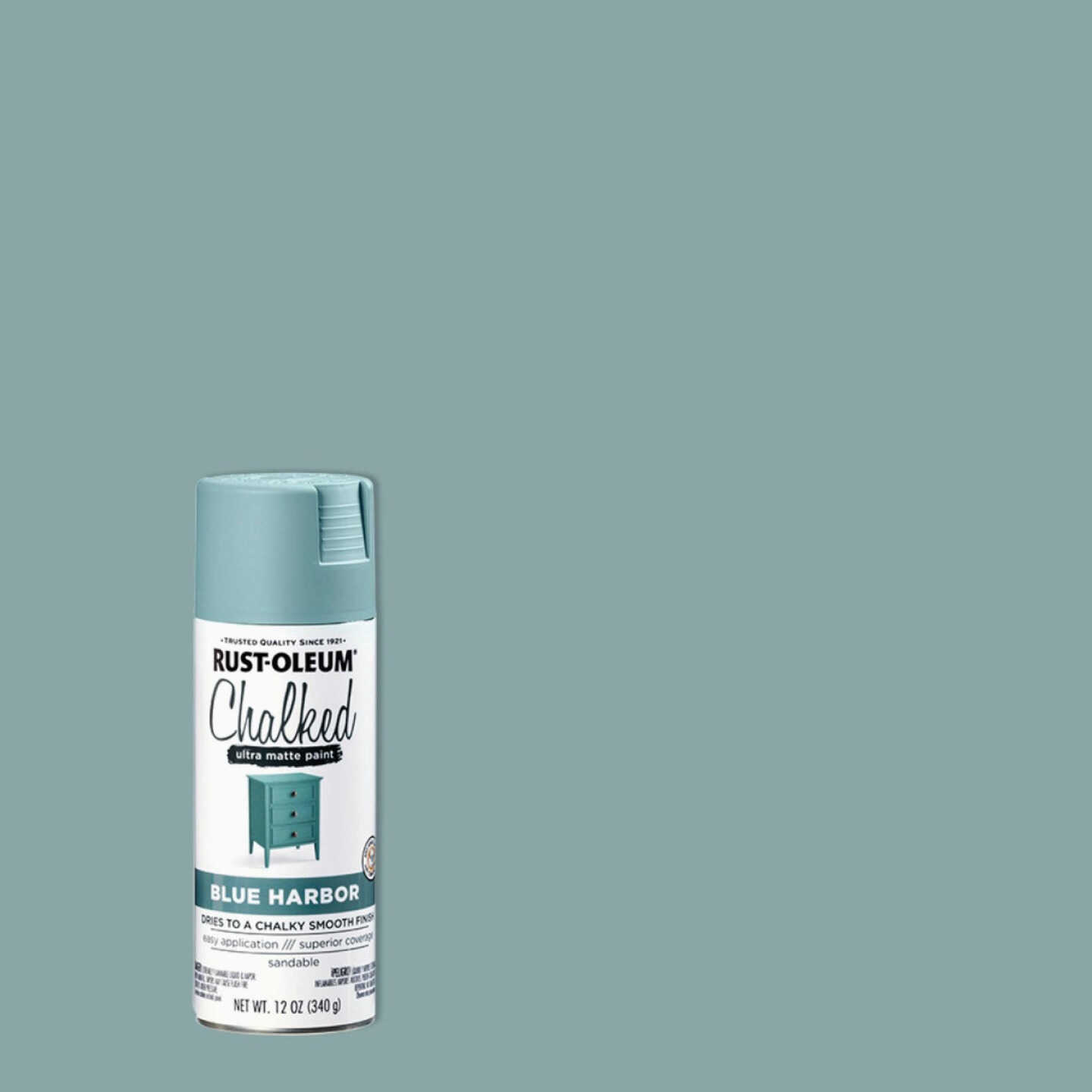 Rust-Oleum Chalked 12 Oz. Ultra Matte Spray Paint, Blue Harbor Image 1