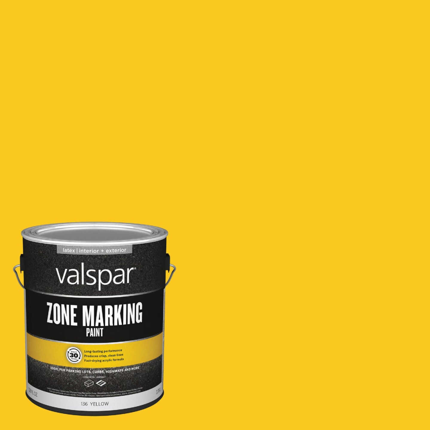 Valspar 1 Gal. Yellow Latex Traffic & Zone Marking Paint Image 1