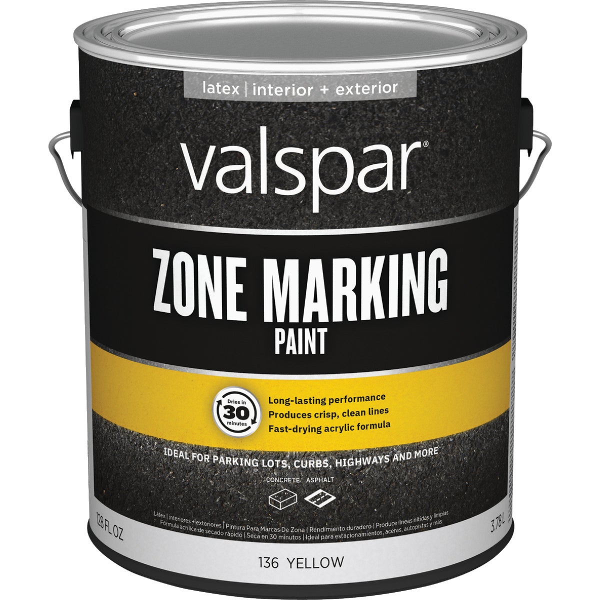 Valspar 1 Gal. Yellow Latex Traffic & Zone Marking Paint Image 2