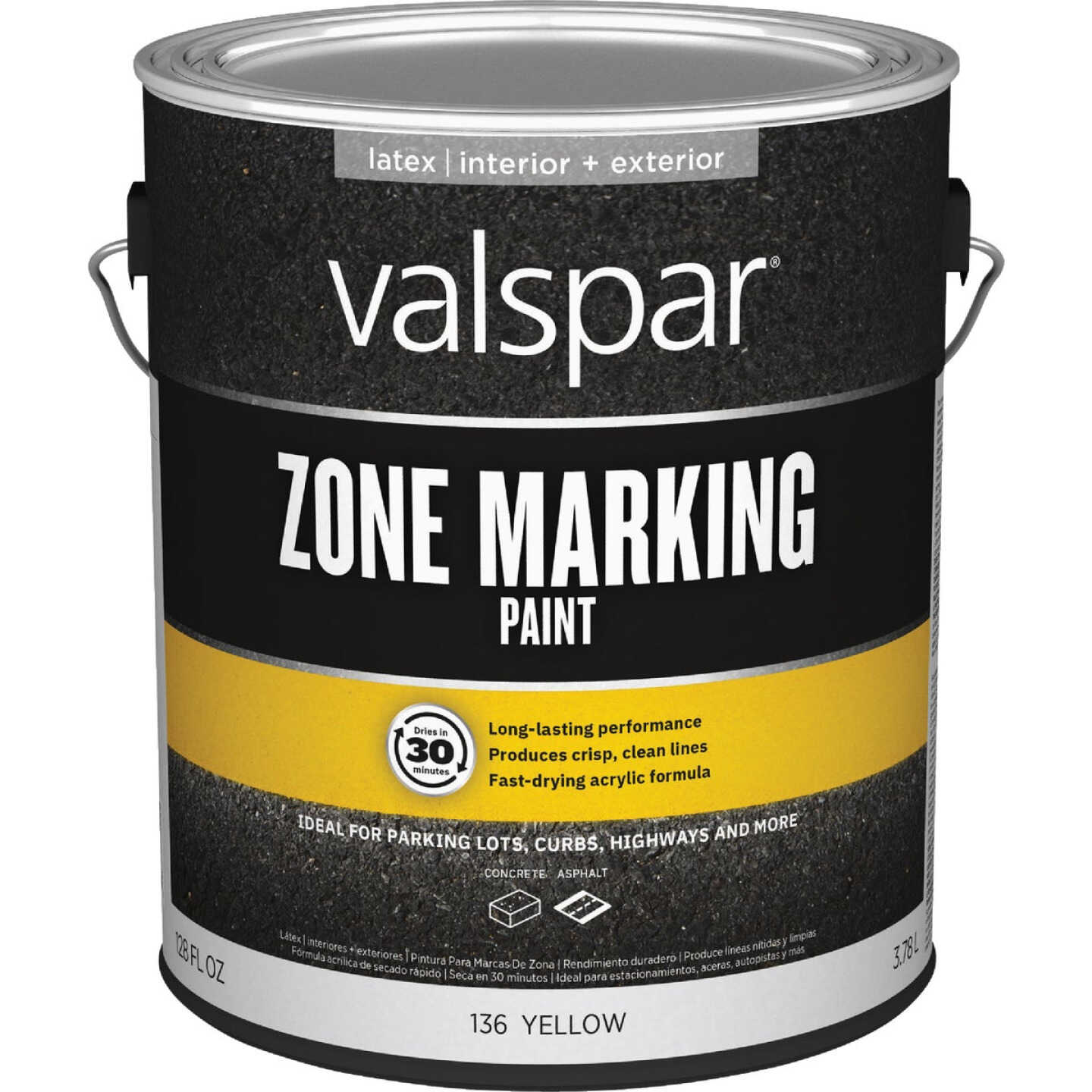 Valspar 1 Gal. Yellow Latex Traffic & Zone Marking Paint Image 2