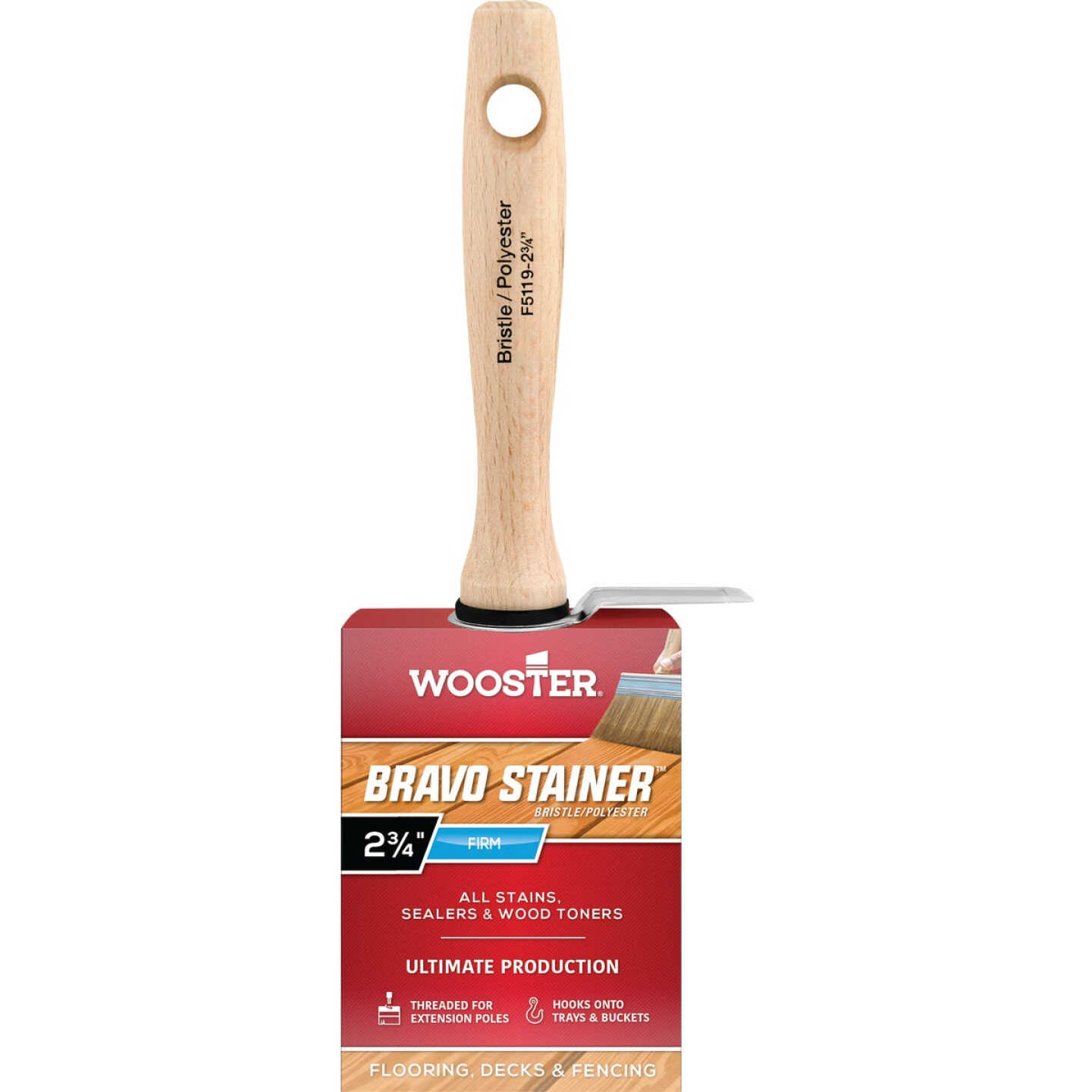 Wooster Bravo Stainer 2-3/4 In. Bristle Brush Image 1