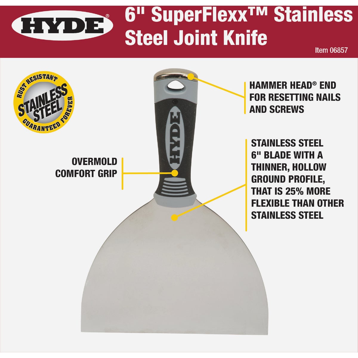 Hyde 6 In.  SuperFlexx Stainless Steel Joint Knives Image 2