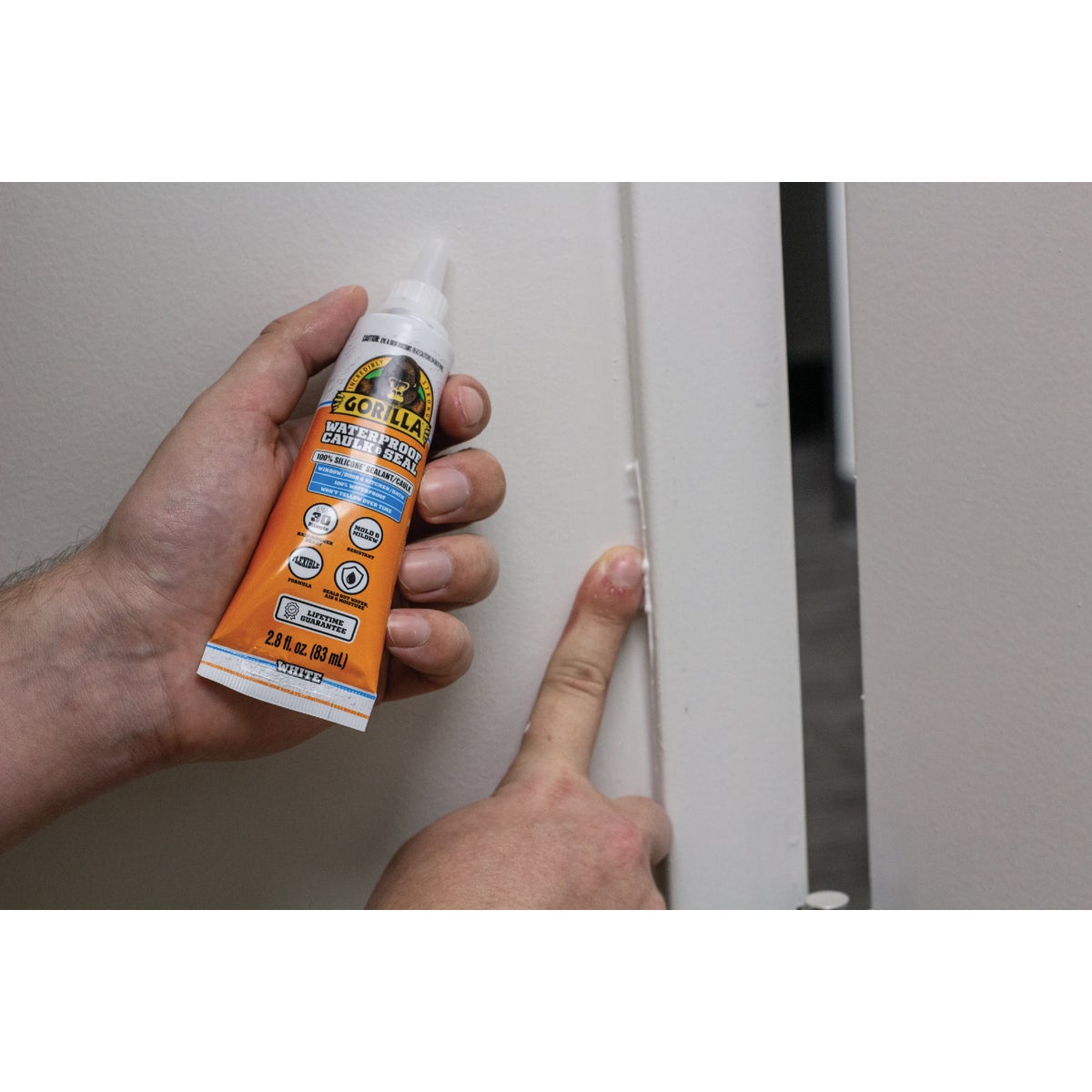 Gorilla 2.8 Oz. White Caulk & Seal Image 3
