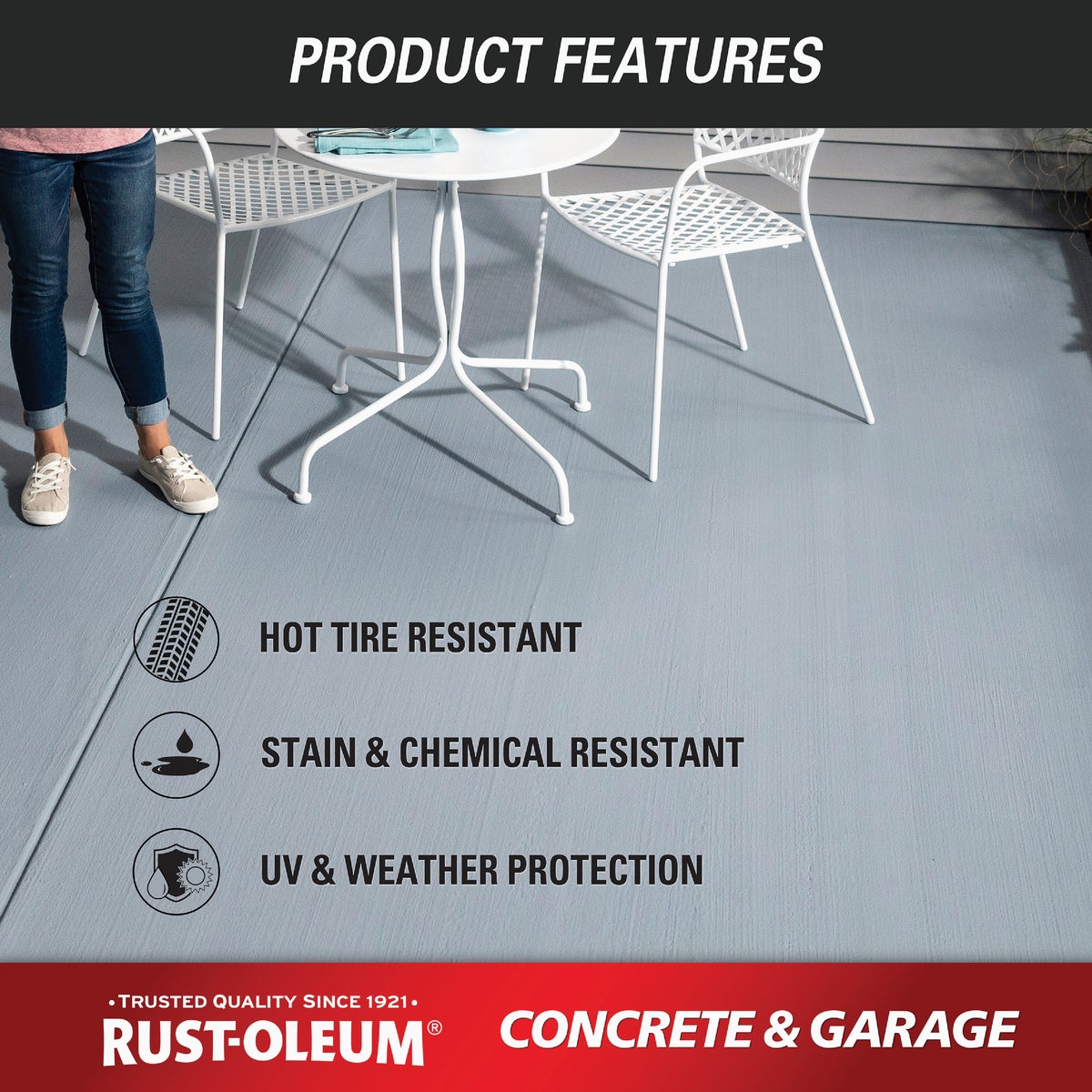 Rust-Oleum 1 Gal. Concrete and Garage Satin Textured Clear Finish Floor Topcoat Image 5