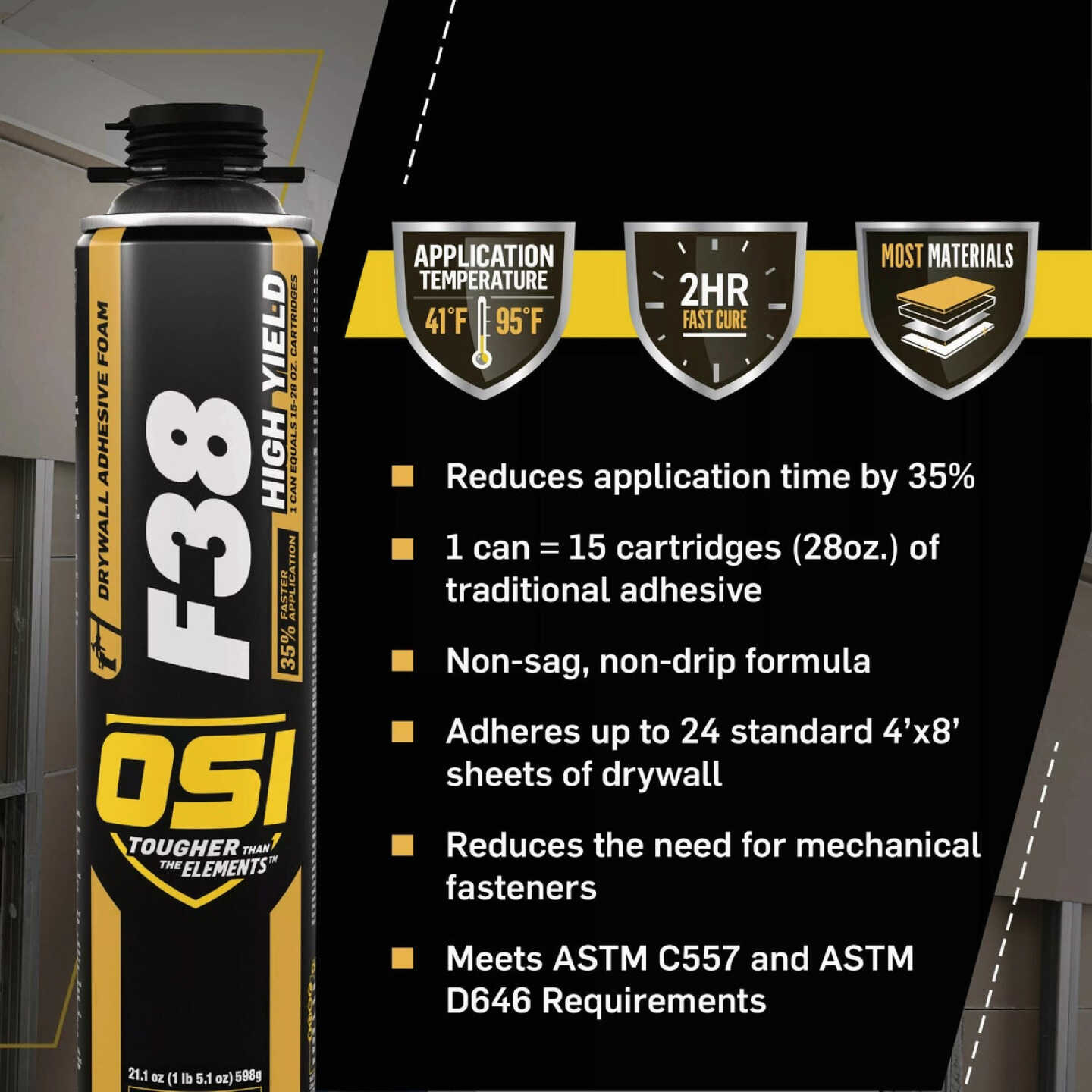 OSI F38 21.1 Oz. High Yield Drywall Foam Adhesive Image 3