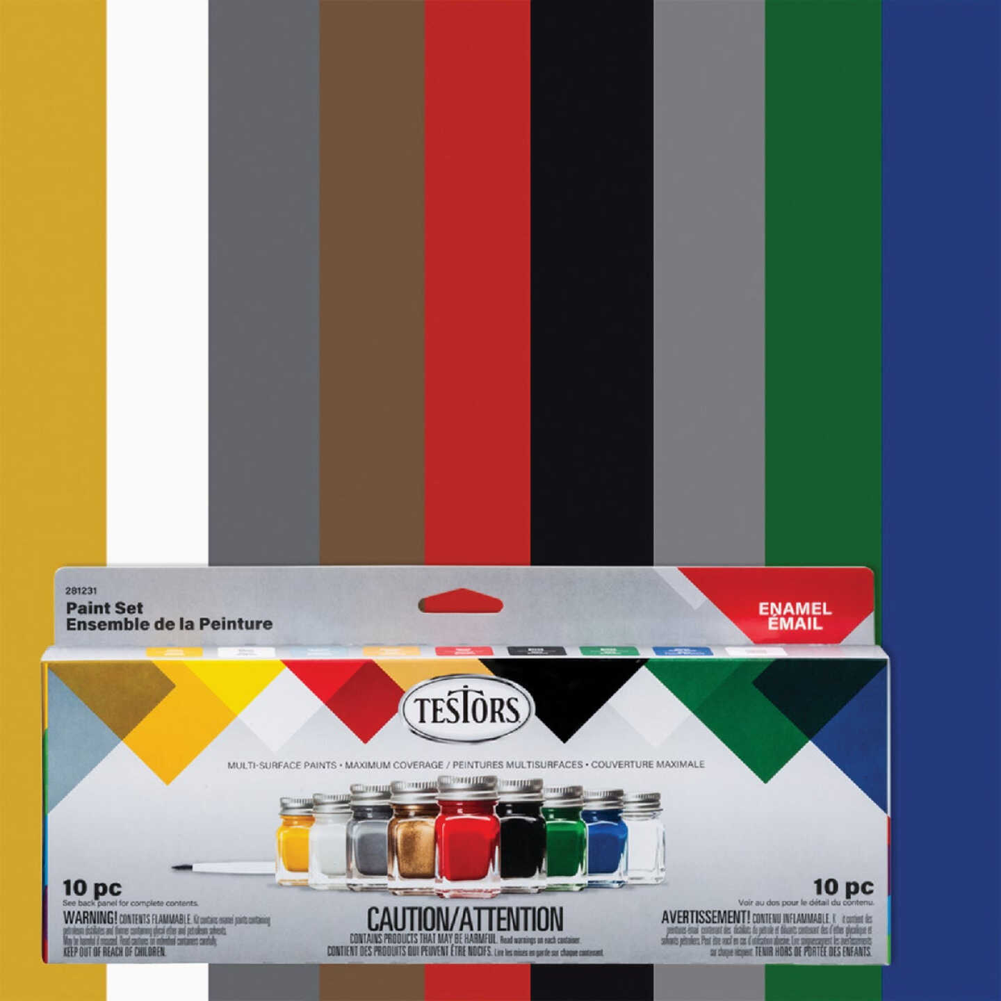 Testors Craft Multi-Surface Enamel Paint Set (9-Bottle) Image 1