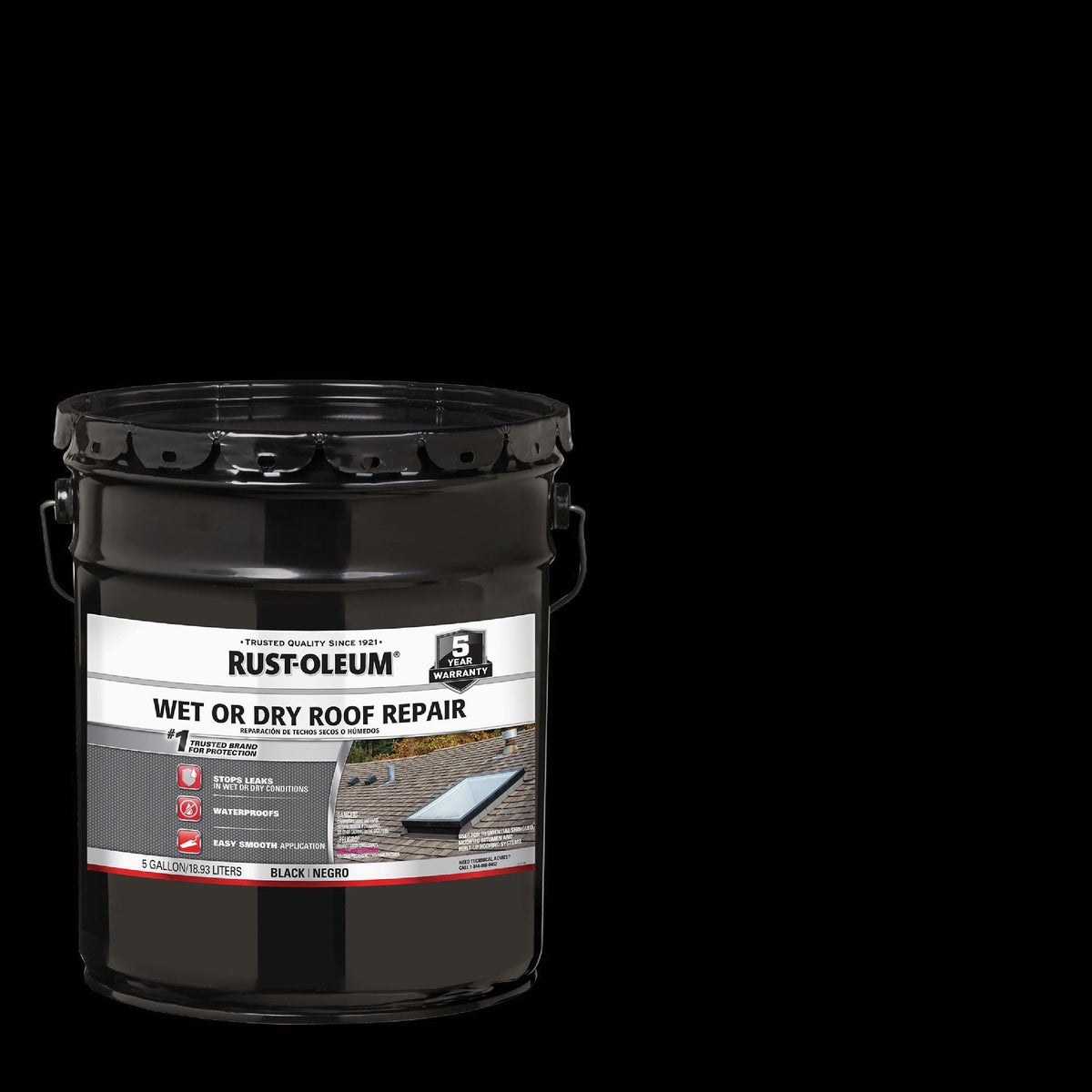 Rust-Oleum 5 Gal. Black Wet or Dry Roof Repair