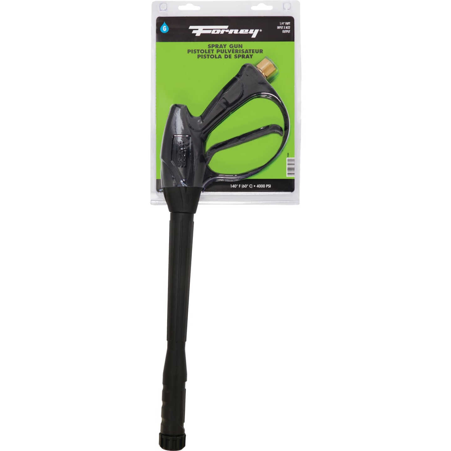 Forney Pressure Washer Spray Gun, 1/4 in FNPT x M22 by 1.5 Image 2