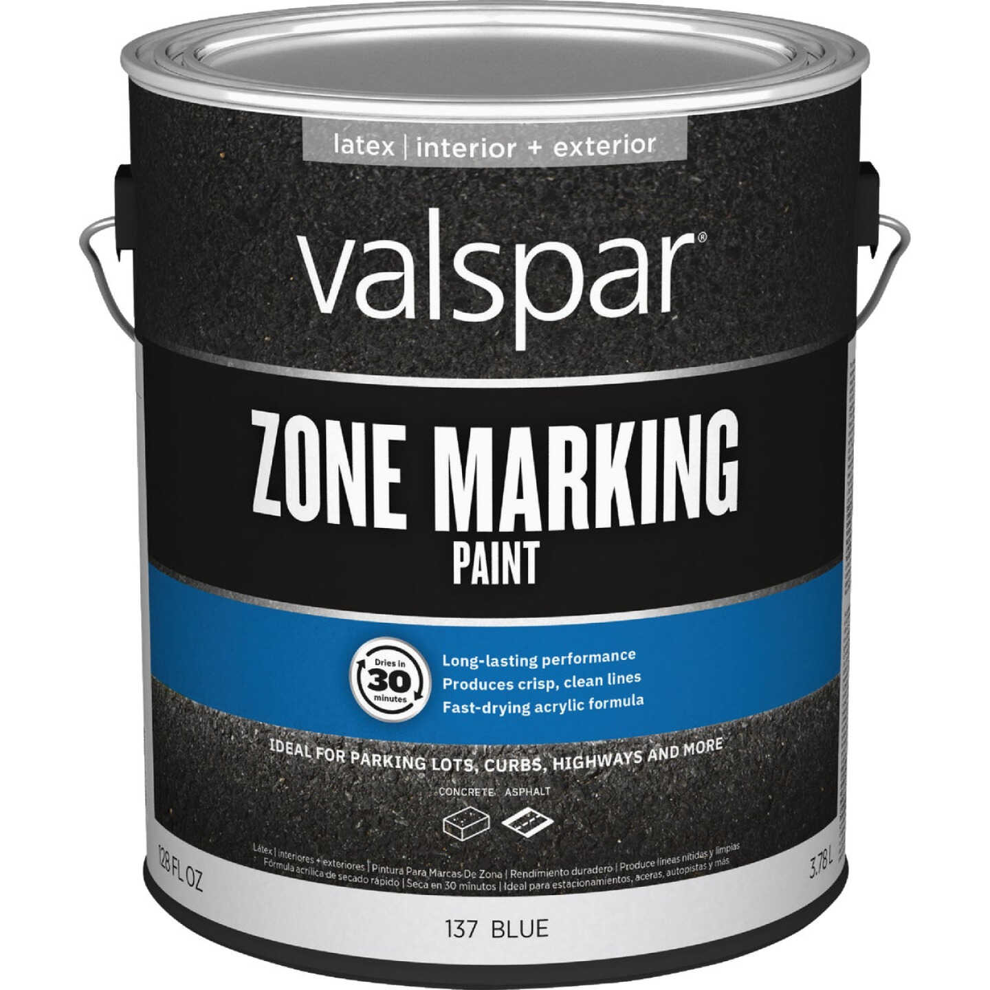 Valspar 1 Gal. Blue Latex Traffic & Zone Marking Paint Image 2