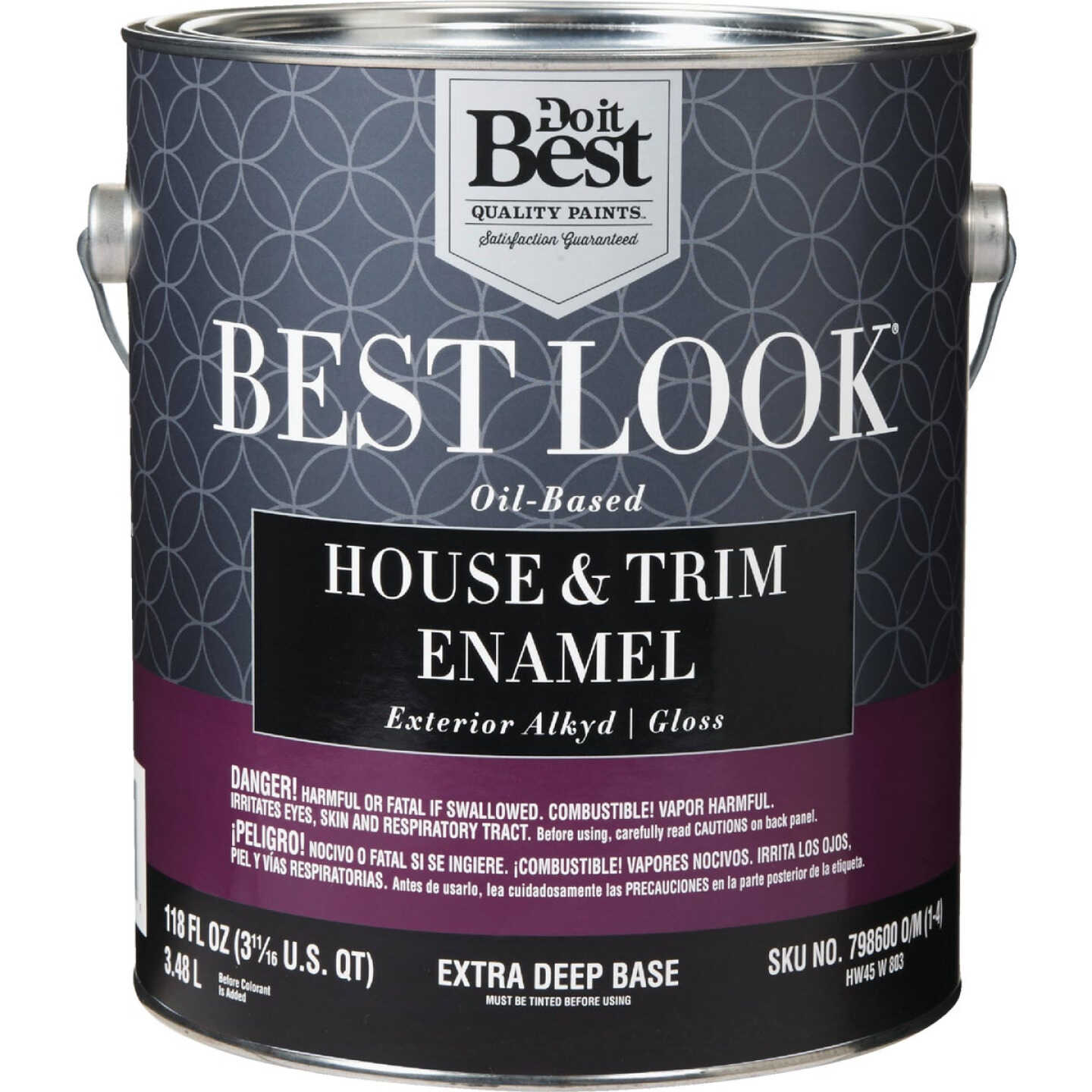 Best Look Oil-Based Alkyd Gloss Exterior House & Trim Enamel Paint, Extra Deep Base, 1 Gal. Image 1