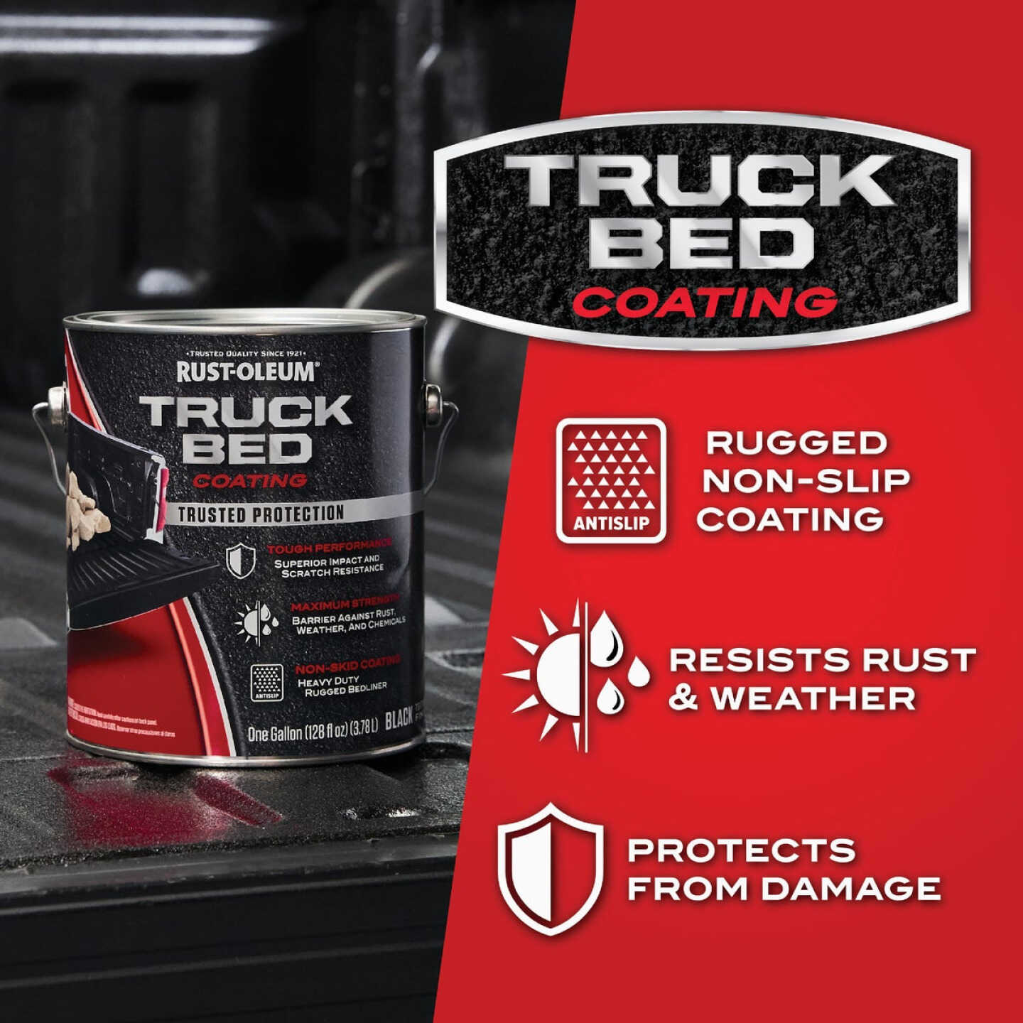 Rust-Oleum Automotive Truck Bed Coating, Gallon, Black Image 2
