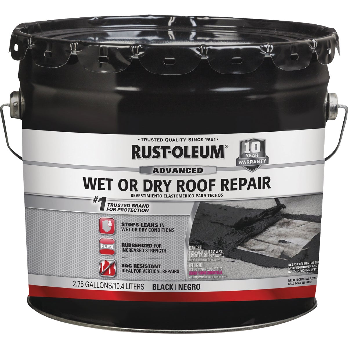 Rust-Oleum 2.75 Gal. Black Advanced Wet or Dry Roof Repair Image 2