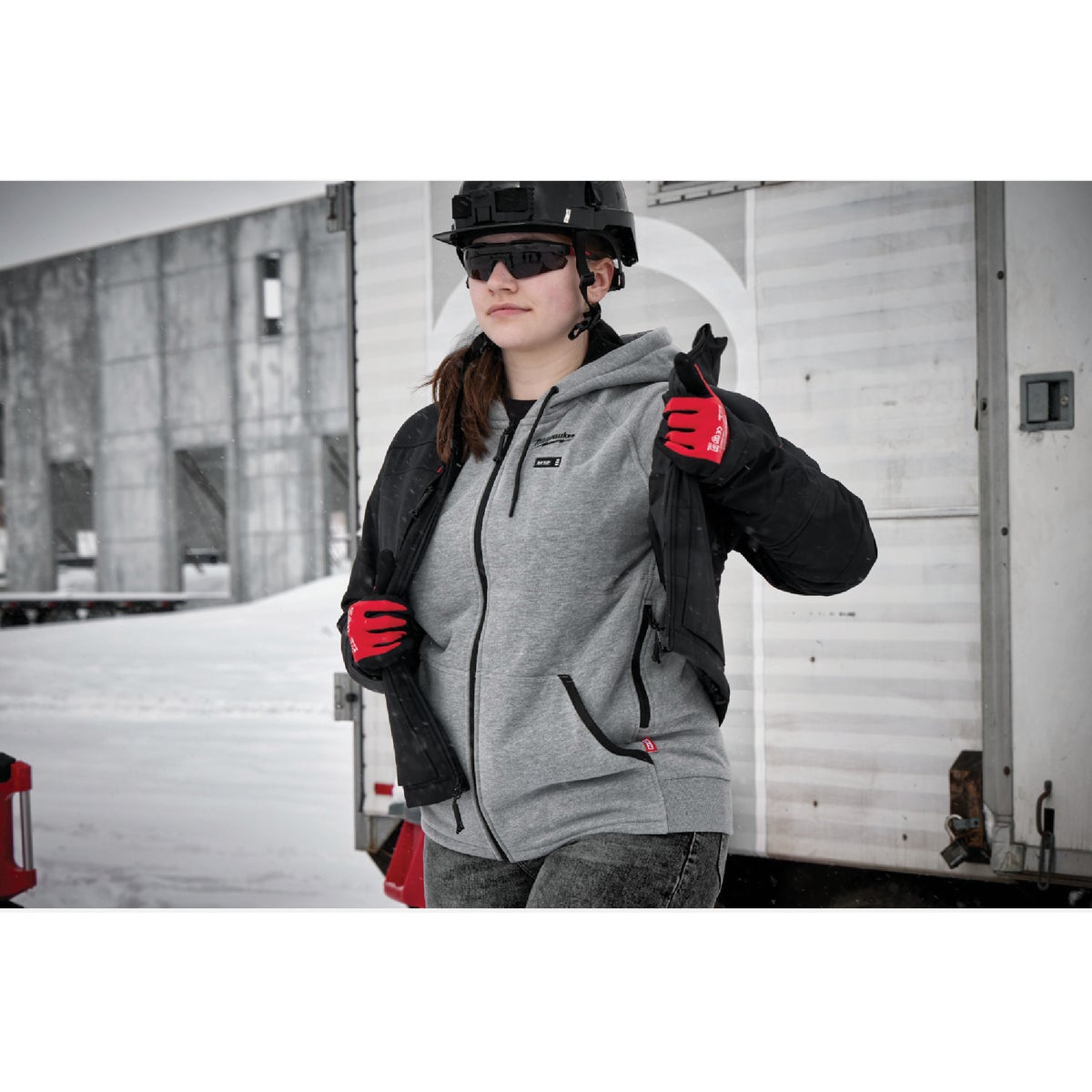Milwaukee M12 Women's Gray Cordless Heated Hoodie Kit, L Image 4