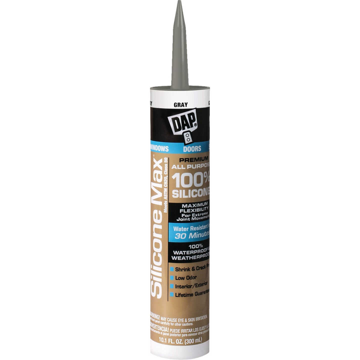 Dap 10.1 Oz. Gray Silicone Max Premium Sealant Image 1