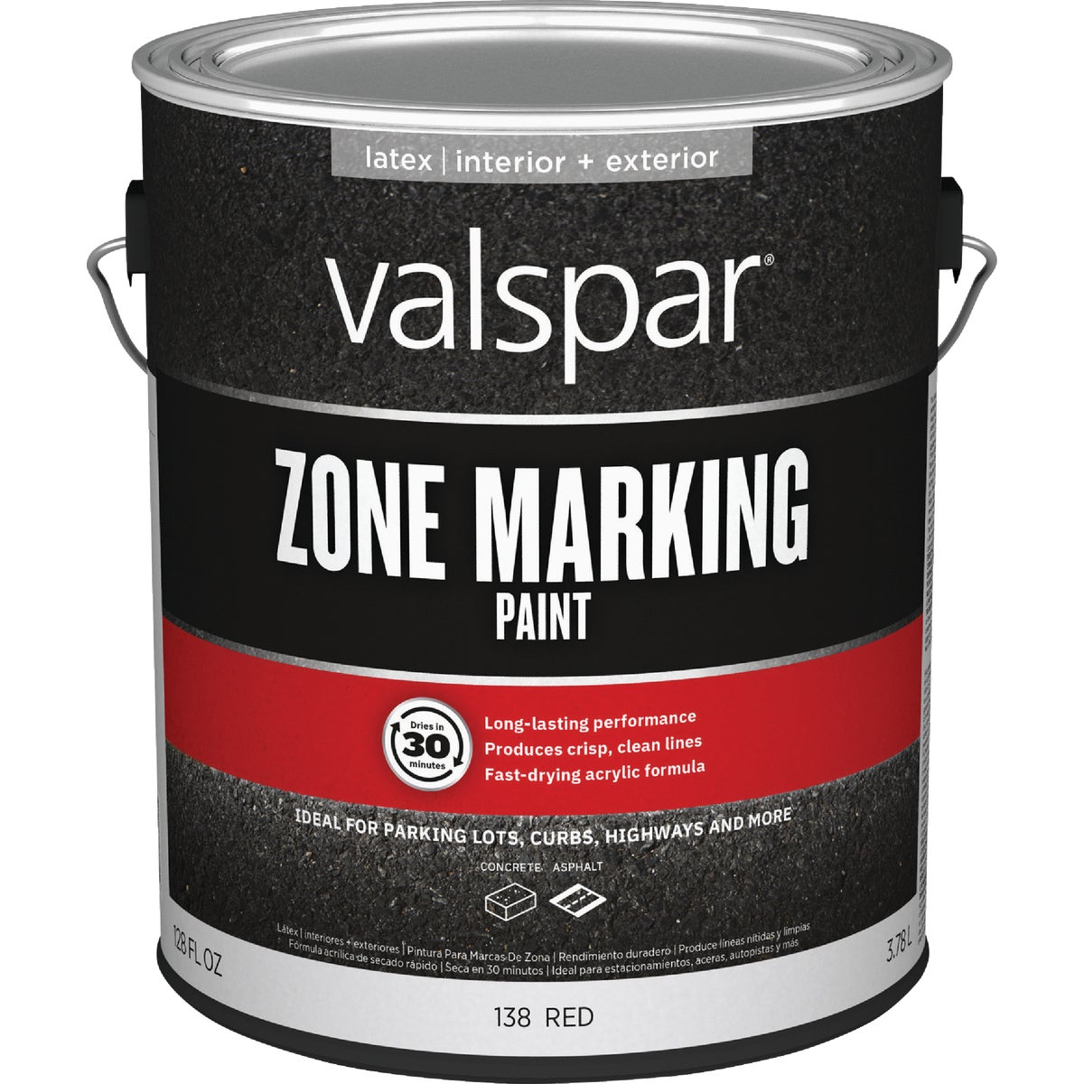 Valspar 1 Gal. Red Latex Traffic & Zone Marking Paint Image 2
