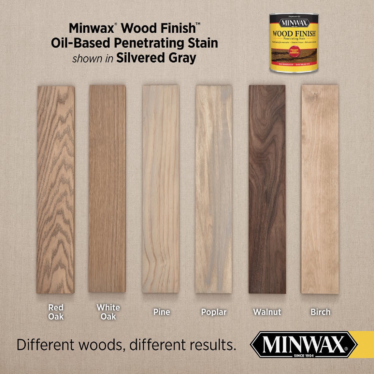 Minwax Wood Finish Penetrating Stain, Silvered Gray, 1 Qt. Image 2