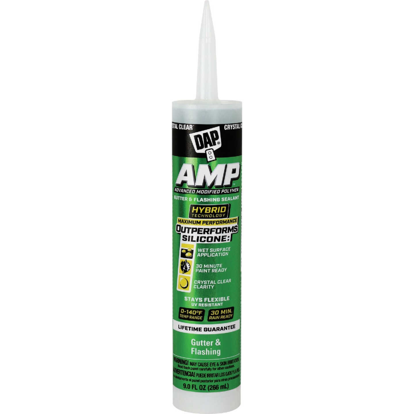 DAP AMP 9 Oz. Advanced Modified Polymer Gutter and Flashing Sealant, Crystal Clear Image 1
