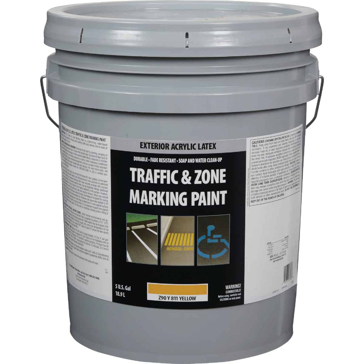 Traffic & Zone Yellow Latex 5 Gal. Traffic Paint