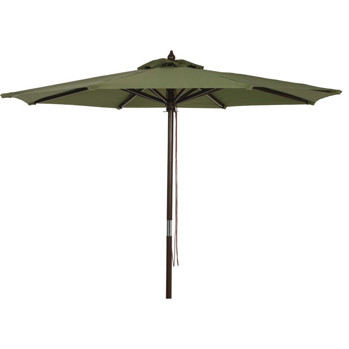 Outdoor Expressions 7.5 Ft. Pulley Heather Green Market Patio Umbrella with Chrome Plated Hardware Image 1