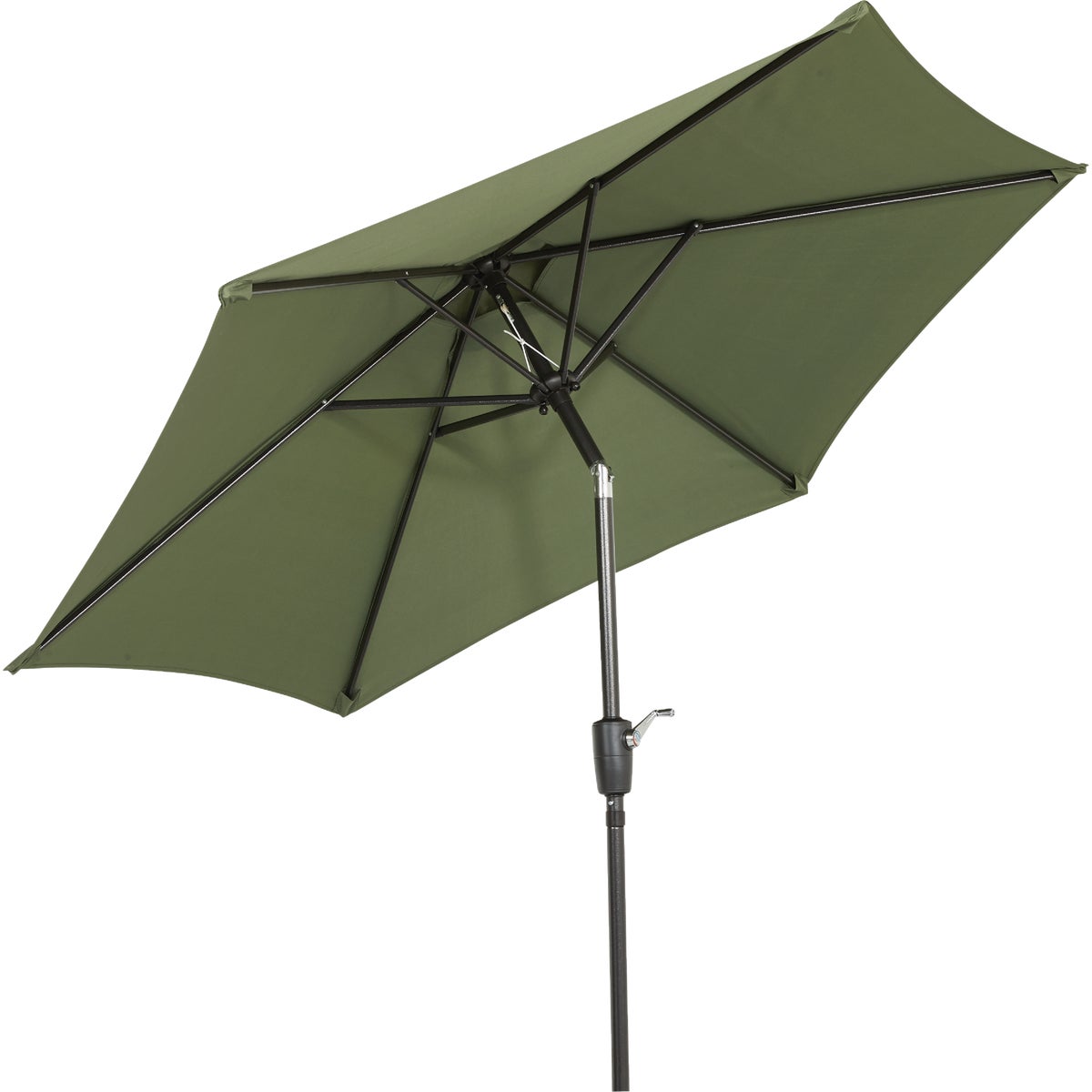 Outdoor Expressions 7.5 Ft. Aluminum Tilt/Crank Heather Green Patio Umbrella Image 3