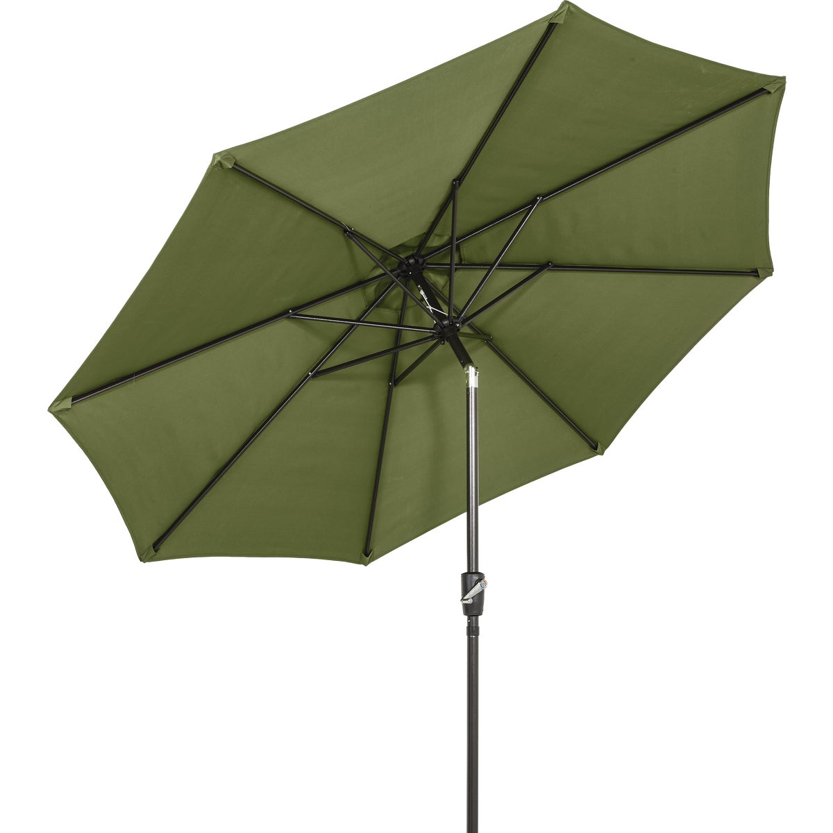 Outdoor Expressions 9 Ft. Aluminum Tilt/Crank Heather Green Patio Umbrella Image 3